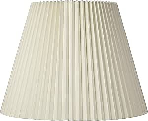 Ivory Pleated Large Lamp Shade 11" Top x 19" Bottom x 14.25" High x 14.5" Slant (Spider) Replacement with Harp and Finial - Springcrest - Lampshades - Amazon.com