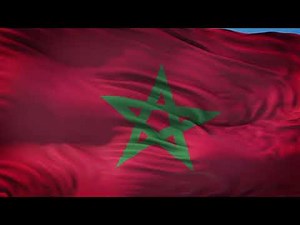 Morocco Flag 5 Minutes Loop - FREE 4k Stock Footage - Realistic Moroccan Flag Wave Animation