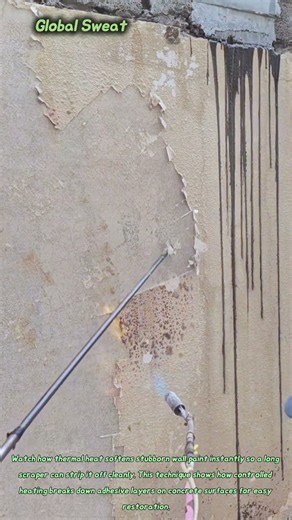 Heat Stripping Paint Off Concrete #satisfying #res