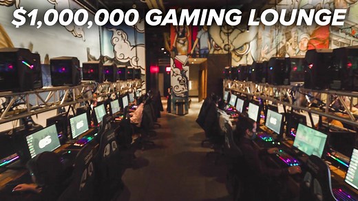 This lounge in New York City is the ultimate gaming paradise worth well over $1,000,000: from 42 PC LAN setups, racing simulators, and a BAR! | BuzzFeed Multiplayer