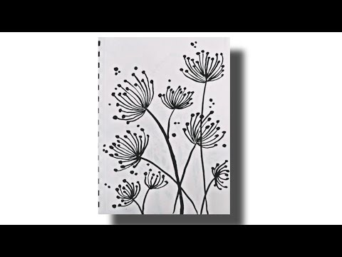 How to draw black flower drawing Step by step
