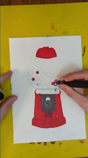 Drawing a Gumball Machine with 80 COLORED MARKERS 🎨