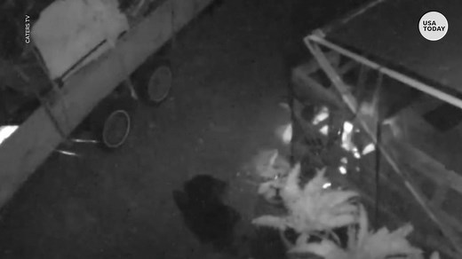 Creepy ghost-like figure following woman captured on camera