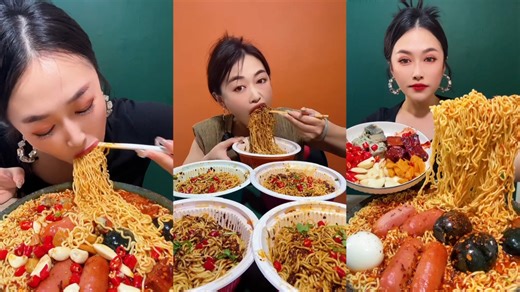 1.9M views · 58K reactions | Harim Sausage, Cheddar, Jalapeno! 3 types of corn dogs and Tteokbokki of full topping Mukbang #videos #virals #maggie #foodies #viralfood #mukbang | Korean Food Mukbang | Facebook