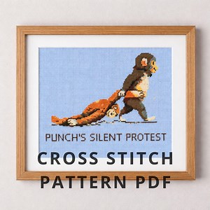 Punch Monkey Cross Stitch Pattern PDF, Modern Cross Stitch Chart, Beginner Friendly, Viral Art Needlepoint Canvas, Digital Chart Design - Etsy Canada