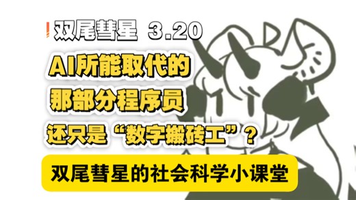AI所取代的那部分“程序员”其实是“数字搬砖工”？为何不适合用AI取代企业内现有的成熟体系？【双尾彗星 3.20】