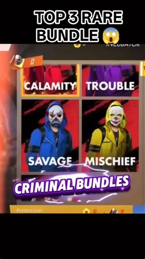 top 3 Rare bundle free fire max 😱 #freefire #freefireclips