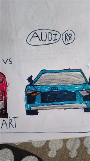 Rolls royce v. Audi racing front view drawing by vedhas jain #shorts #rollsroyce #audi #racing