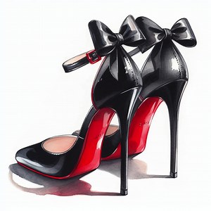 Watercolor High Heels Clipart Bundle Black and Red High Heels Clip Art Womens Shoe Images Prom Quinceanera Downloadable Printable - Etsy