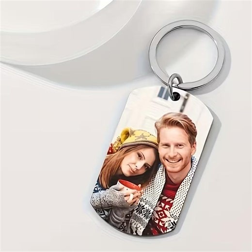 Personalized Stainless Steel Keychain With Custom Photo, Anniversary Couple Gift, Ladies Key Ring, Single Piece, Memorial Picture Keyring - Etsy