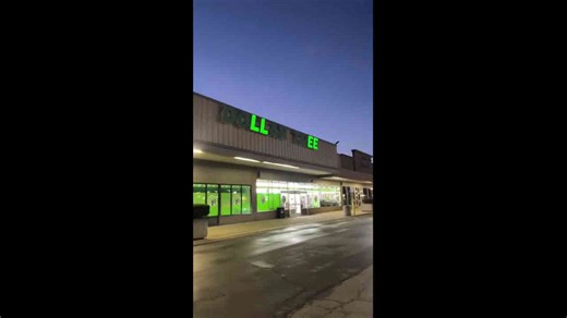Broken Dollar Tree sign lights in Southgate, Michigan