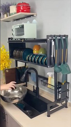 Over-the-Sink Dish Drying Rack: Kitchen Organization Made Easy!