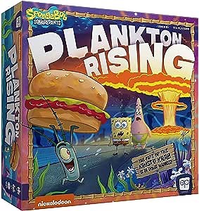 USAOPOLY Spongebob: Plankton Rising Cooperative Dice and Card Game | Featuring Artwork & Characters from Nickelodeon's Spongebob Squarepants Cartoon | Officially Licensed Spongebob Game