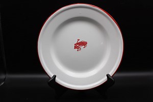 Vintage Taipr Enamelware Metal Plates (set of 4) – Red & White Wagon Design: - Etsy