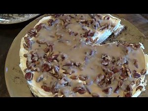 NO BAKE KETO PECAN CHEESECAKE. With Caramel Topping.