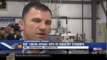14 reactions | ICYMI-last week I toured the RV Technical Institute in Elkhart to show my support for this critically important industry in our region. Check out some of the coverage ⬇️. | Congressman Rudy Yakym | Facebook