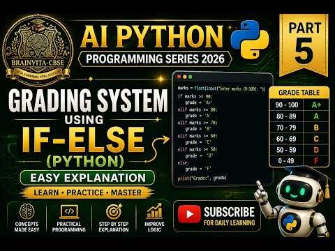 Python Part 5 🔥 | Grading System Using IF-ELSE (Step-by-Step Tutorial)