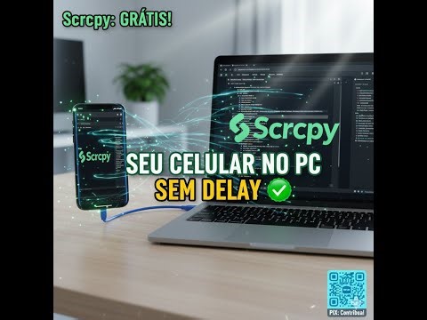 O MELHOR APP para ESPELHAR CELULAR NO PC: Scrcpy