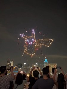 47K reactions · 17K shares | Pokemon Lights Drone Show in Singapore Night Sky! | Damn Worth It | Facebook