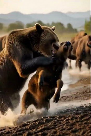 Grizzly Bear Ambush | River Crossing Attack