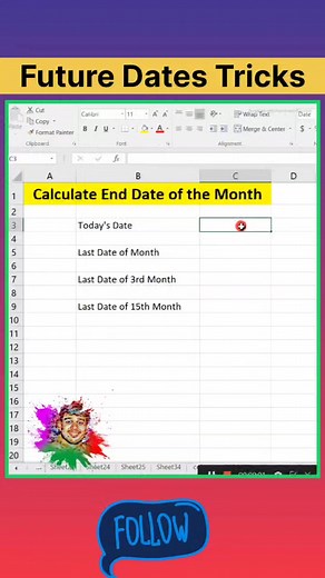 Future Dates Tricks #Excel #exceldates #dateday #dateexcel #exceldatestricks Satish Gupta | Excel Satish