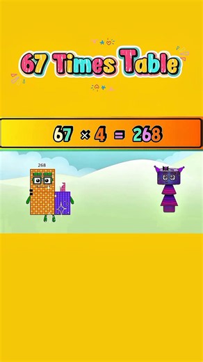 Numberblocks 67 Times Table| multiplication for kids #mathforkids #shorts #educationalcorner