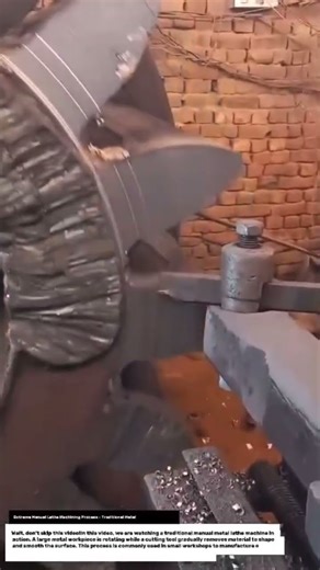 Extreme Manual Lathe Machining Process – Traditional Metal Turning Technique.
