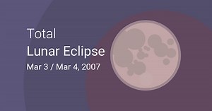 Total Lunar Eclipse on March 3–4, 2007 – Where and When to See