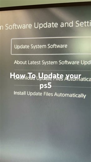 How To Update your ps5