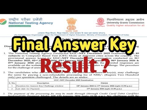 Final Answer key and Result Date | UGC-NET