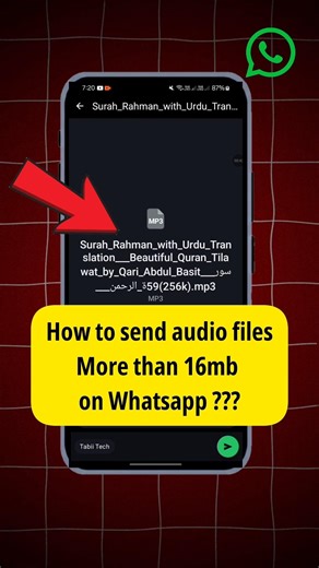16MB Se Zyada Audio File Send Karne Ka Tarika