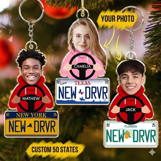 Personalized New Driver Keychain 2026, Custom State License Keyring, 2D Flat Photo Acrylic Gift, First Car Keepsake, Teen Driving Present - Etsy