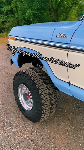 Old School Weld Truck Wheels for 1977 Ford Highboy with Welds and Warn Winch