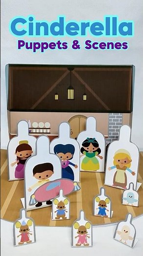 Cinderella Puppets and Scene