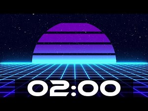 2 minute Timer with Electronic Music - Retrowave Countdown Alarm Beep at the end