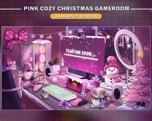 5x Animated Screens Pink Cozy Christmas Gameroom/ Christmas Twitch Overlay/ Starting Soon / BRB / Stream Ending /xmas,graphic for Livestream - Etsy Canada
