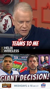 94K views · 558 reactions | Boomer ranks the Giants third among teams that he would try to sign with if he were Aaron Rodgers: "They're just getting left at the altar left and right" | WFAN Sports Radio | Facebook