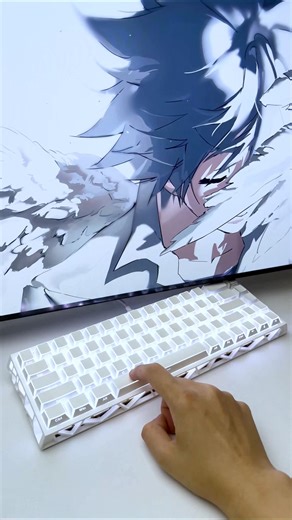 The special white color looks so cool.#keyboard #desksetup #rgb