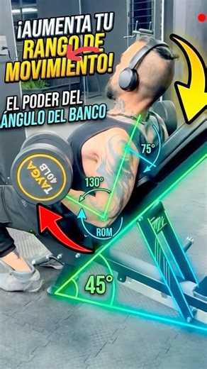 #ejercicio de #biceps con #mancuernas #gym #fitness en banco inclinado a 45•