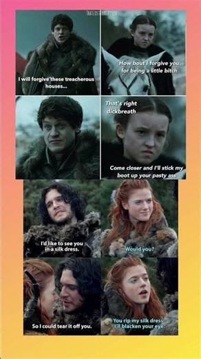 “The coldest comebacks in Game of Thrones 🐺”#GOT #JonSnow #LyannaMormont #Wildling #HouseMormont#yt