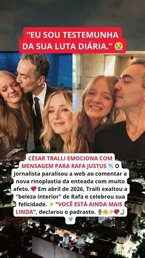 CÉSAR TRALLI: "Te amo, bis!", desabafa jornalista ao ver nova face de RAFA JUSTUS hoje! 😱
