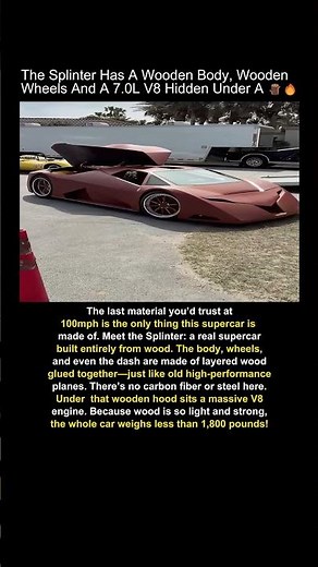 This Supercar Is Almost Completely Made of Wood #shorts #supercar #incredible