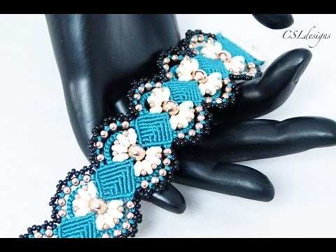 Daisy micro macrame bracelet
