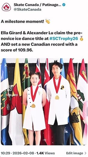 Ella Girard / Alexander Lu 🆕Canadian Record @ Pre-Novice Ice Dance