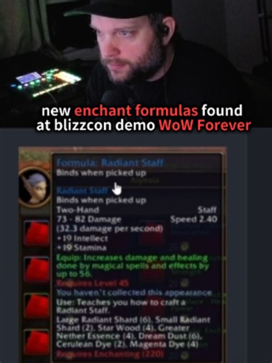 more WoW Forever enchanting formulas found at blizzcon demo panel #wowforever #worldofwarcraft #wowclassic