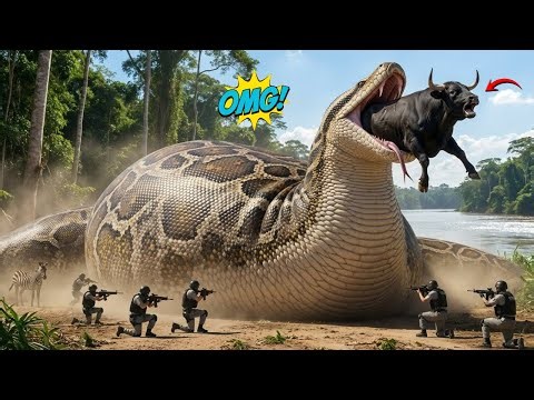 Heroic Rescue Team Save the Bull and Sheep From Gaint Python