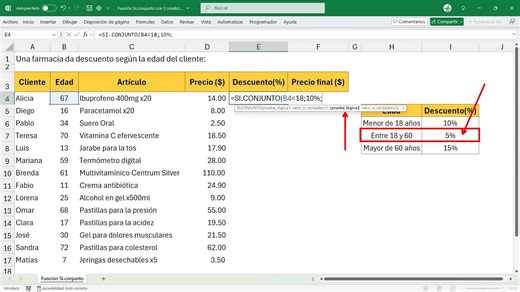 24K views · 409 reactions | En este video resolveremos paso a paso un ejemplo sobre la función SI.CONJUNTO en Excel con 3 condiciones. #enriquexls #Excel #exceltutorial | Enrique XLS - Excel | Facebook