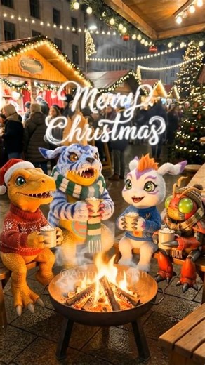 Digimon IRL: A Magical Christmas Market Journey 🎁✨ #Digimon #Christmas
