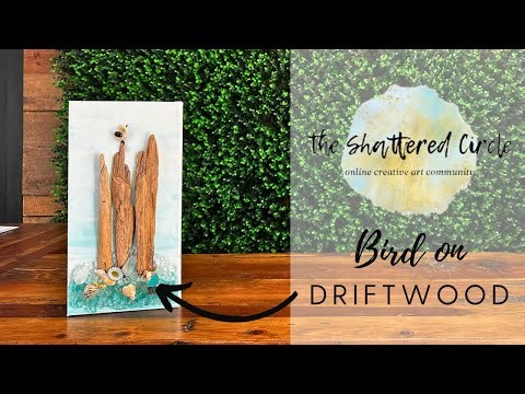 DIY Coastal Driftwood Bird | Beginner Glass & Resin Canvas Art Tutorial