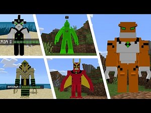 MINECRAFT ADDON BEN 10 CLASSIC & ALIEN FORCE OMNITRIX AND ENEMIES | MINECRAFT Pocket Edition #ben10